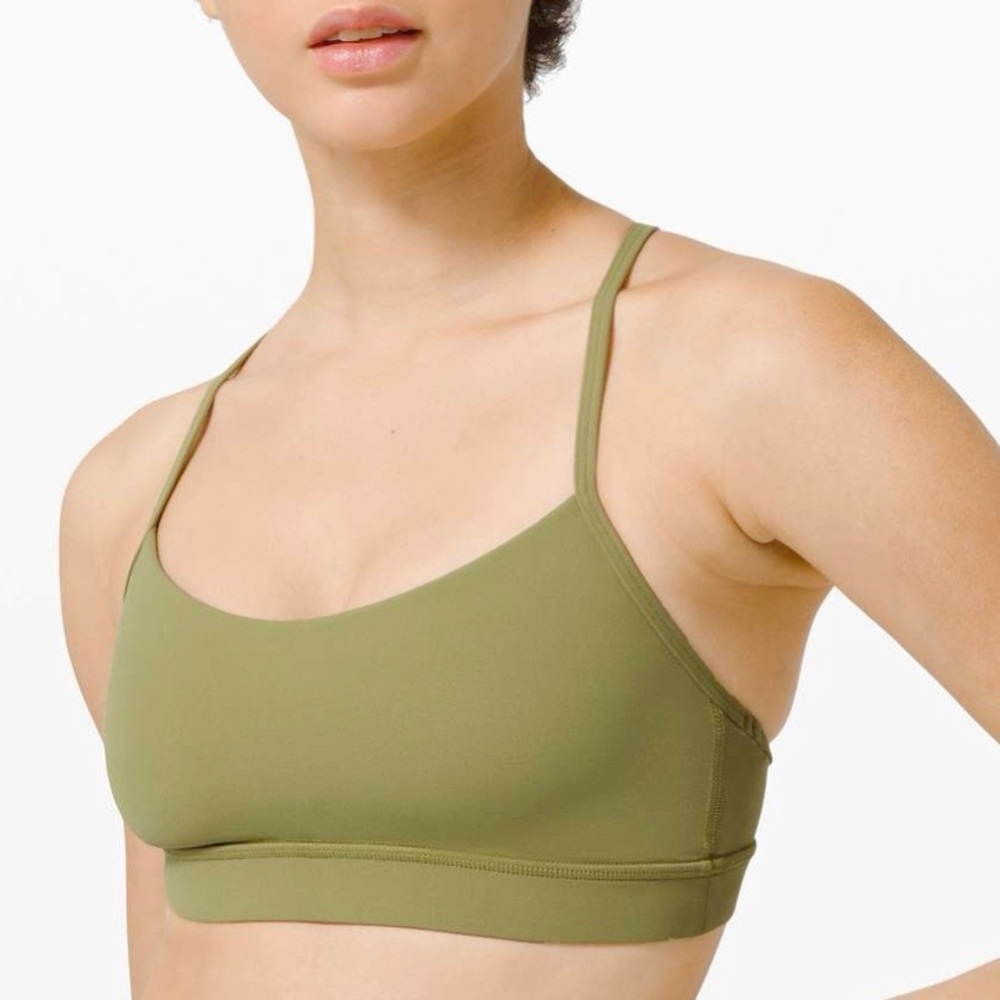 lululemon Bronze Green Flow Y Bra Nulu NEW Size 14 - Picture 9 of 9